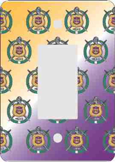 Omega Psi Phi Rocker Switch Plate-Mini Print (African American Fraternity-Sorority Light Switch and Outlet Plate Wall Covers)