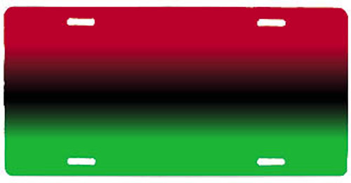 Red, Black & Green License Plate