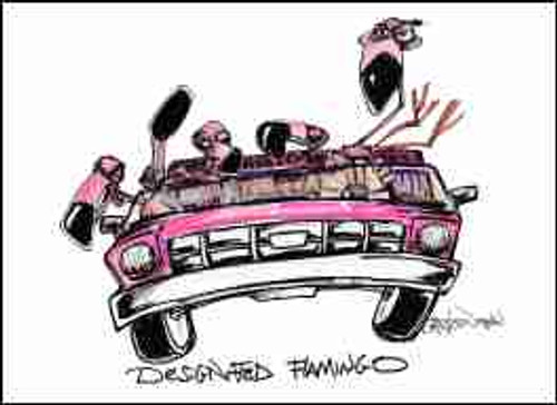 Designated Driver "Flamingo Style" Refrigerator Magnet (African American Magnet)