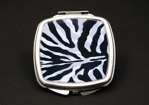 Zebra Dual Mirror Compact (African American Dual Mirror Compact)