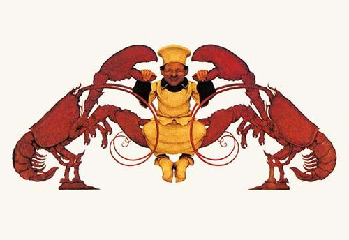 Chef and a Pair of Lobsters