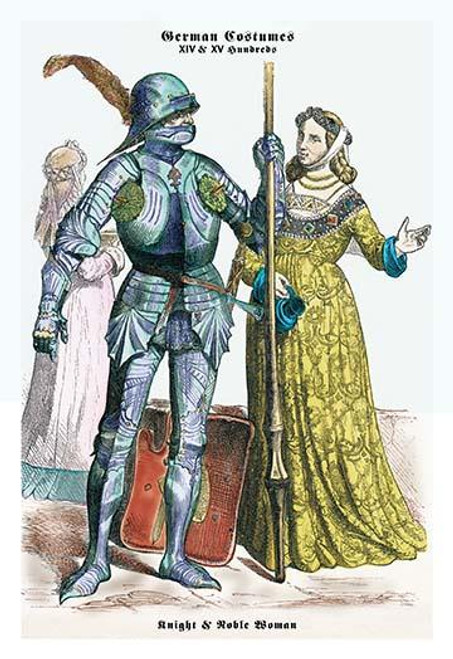 German Costumes: Knight with Staff and Noble Woman