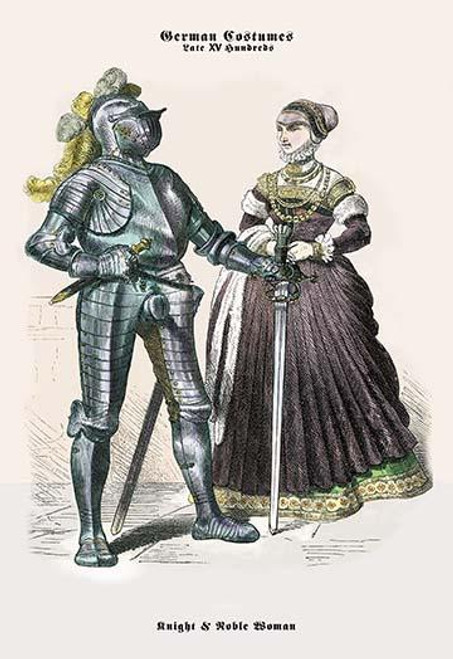 German Costumes: Knight with Sword and Noble Woman