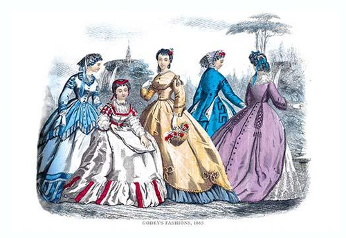 Godey's Fashions, 1865