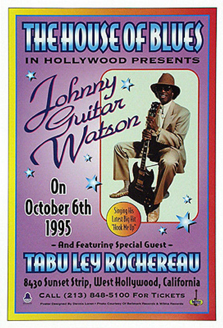 Johnny Guitar Watson, The House of Blues, Hollwood, 1995 Poster
