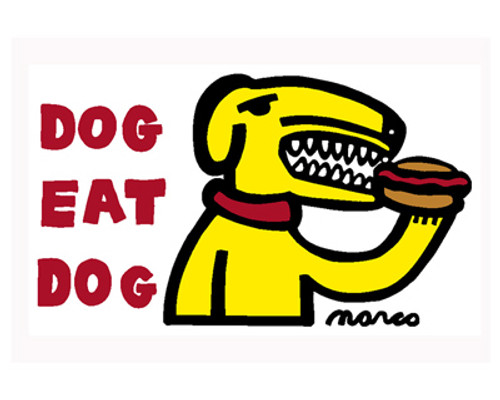 Dog Eat Dog (White, small) Poster