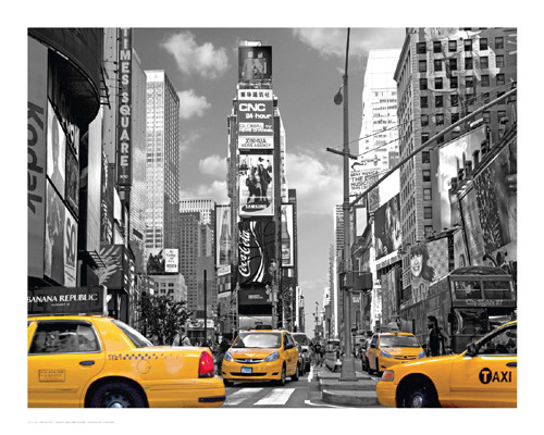 Yellow Cabs, Times Square Poster