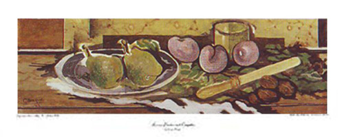 Plums, Pears, Nuts and Knife Poster