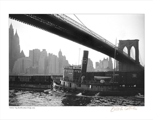 Fulton Tug Boat, Brooklyn Bridge, 1920 Poster