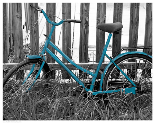 Teal Bike I Poster