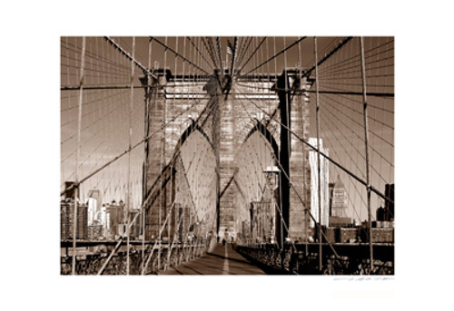 Brooklyn Bridge (sepia)1 Poster