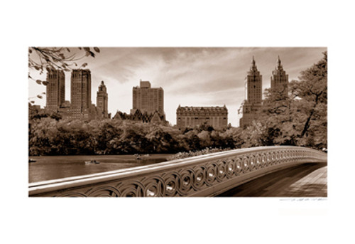Central Park Rowboats (sepia) Poster