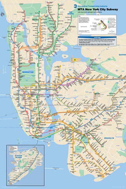 New York City Subway Map Poster