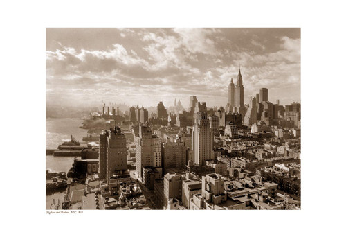 Skyline and Harbor, NYC, 1931 (sepia) Poster