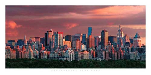 Sunrise Over New York Skyline Poster