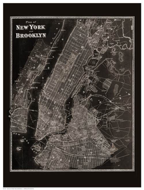 The Plan of New York and Brooklyn, 1867 Poster