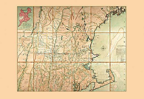 Map of the Most Inhabited Part of New England