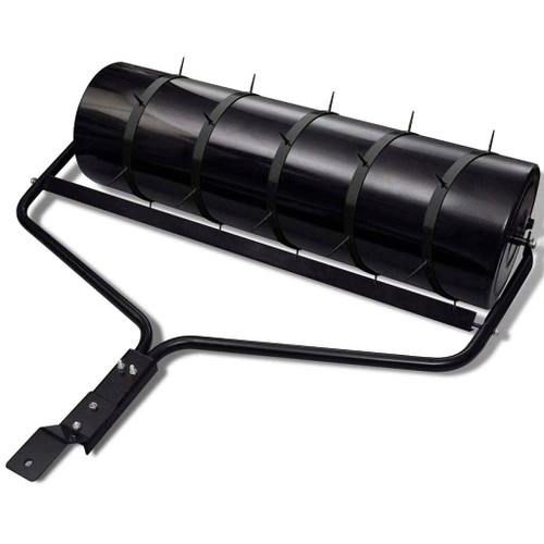 Black Garden Lawn Roller with 5 Aerator Bands 11.8" A949-270651