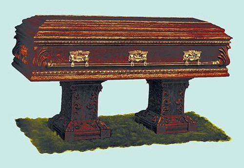 Casket with Golden Rails