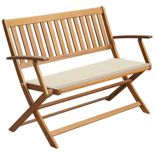 vidaXL Patio Bench with Cushion 47.2" Solid Acacia Wood A949-3064241