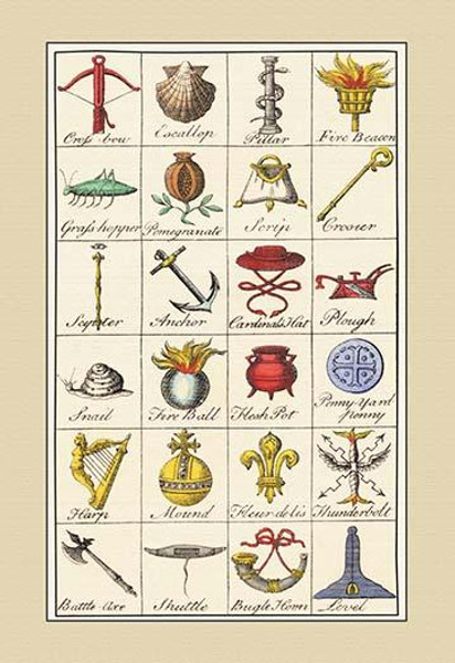 Heraldic Symbols - Crossbow, Escallop, et al.