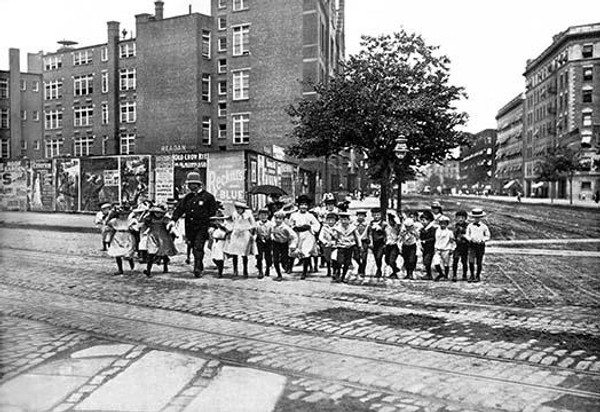 Crossing Guard with Schoolchildren, New York City