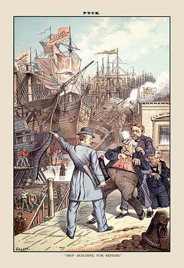Puck Magazine: Ship-Building for Repairs