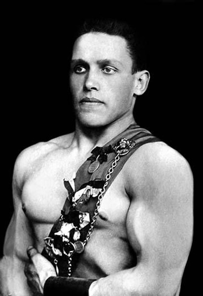 Russian Wrestler with Medals