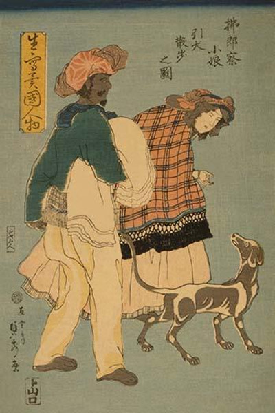 French girl taking walk with dog (Furansu komusume inu o hikite sampo no zu) French girl taking walk with dog (Furansu komusume inu o hikite sampo no zu)