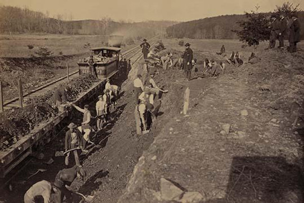 Civil War train thruway excavation