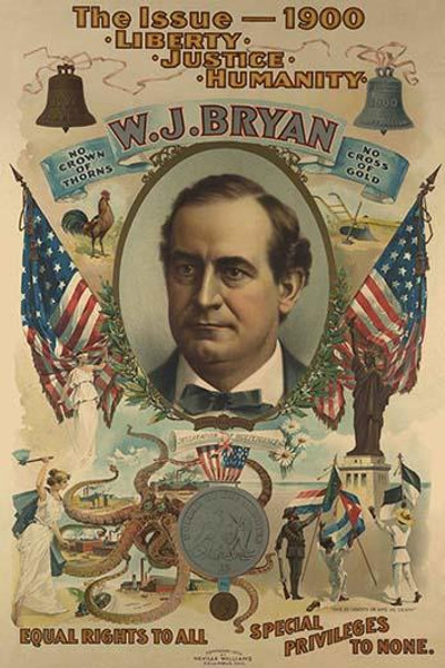 The issue - 1900. Liberty. Justice. Humanity. W.J. Bryan