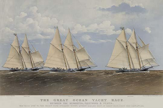 The Great ocean yacht race between the Henrietta, Fleetwing & Vesta
