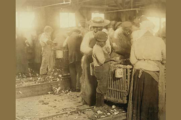 African American Children in Oyster Shucking Factory