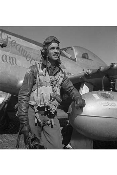 Edward C. Gleed, Tuskegee pilot, standing, three-quarter length portrait