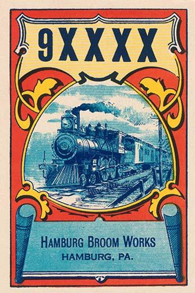 9XXXX Steam Train Broom Label