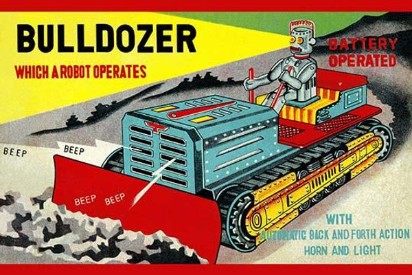 Bulldozer which a Robot Operates