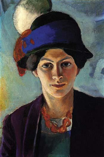 Portrait of the wife of the artist with a hat