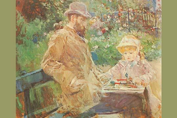 Eugène Manet and his daughter in Bougival