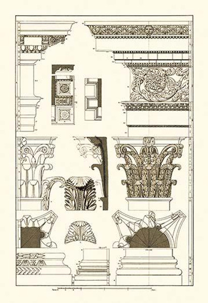 Entablatures, Capitals and Bases