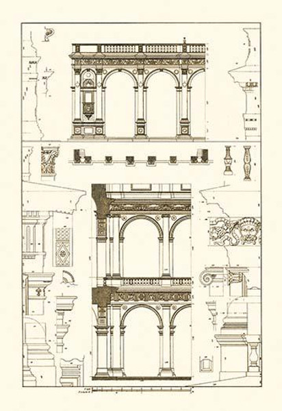 Porch of the Cathedral of Spoleto and Arcade from Palazzo Farnese