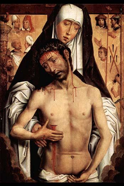 Maria with dying Christ by Memling