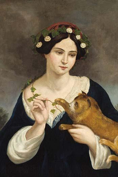 Portrait of a Woman with a Cat and Ivy