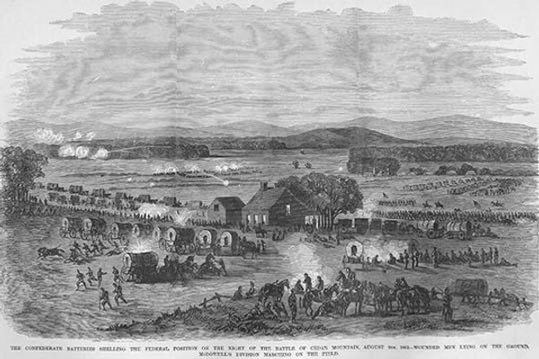 Battle of Cedar Mountain; Confederates bombard Union positions