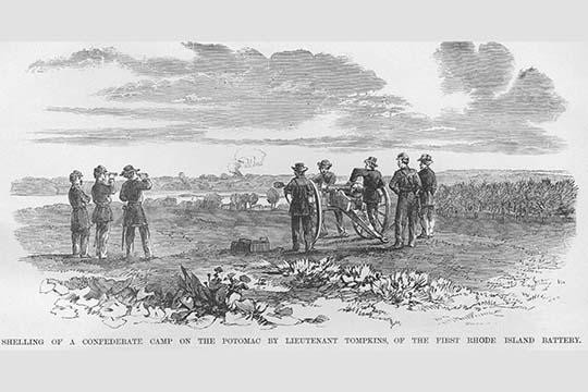 Potomac Rhode Island Battery Shells Confederate Position