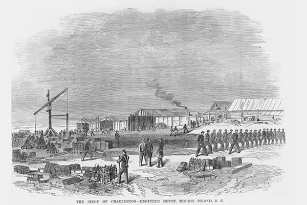 Siege of Charleston, Engineering Depot on Morris Island