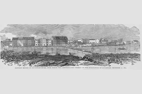Evacuation of Savannah over Pontoon Bridge