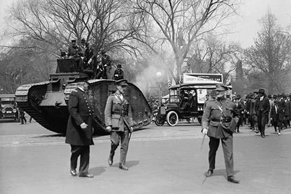 Parade of a Tank in a Washington Liberty Bond Parade