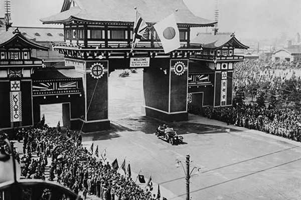 Prince of Wales Motorcade Visits Kyoto, Japan between the wars