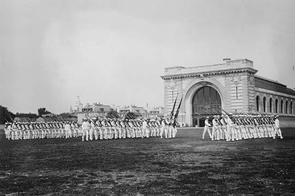 Military Drills at the Naval Academy Grounds