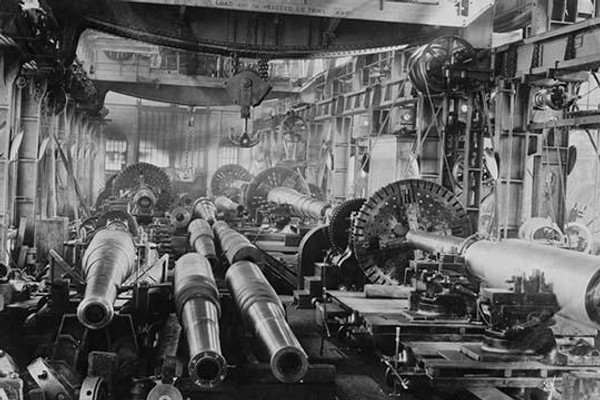 Manufacturing floor for large Naval Guns